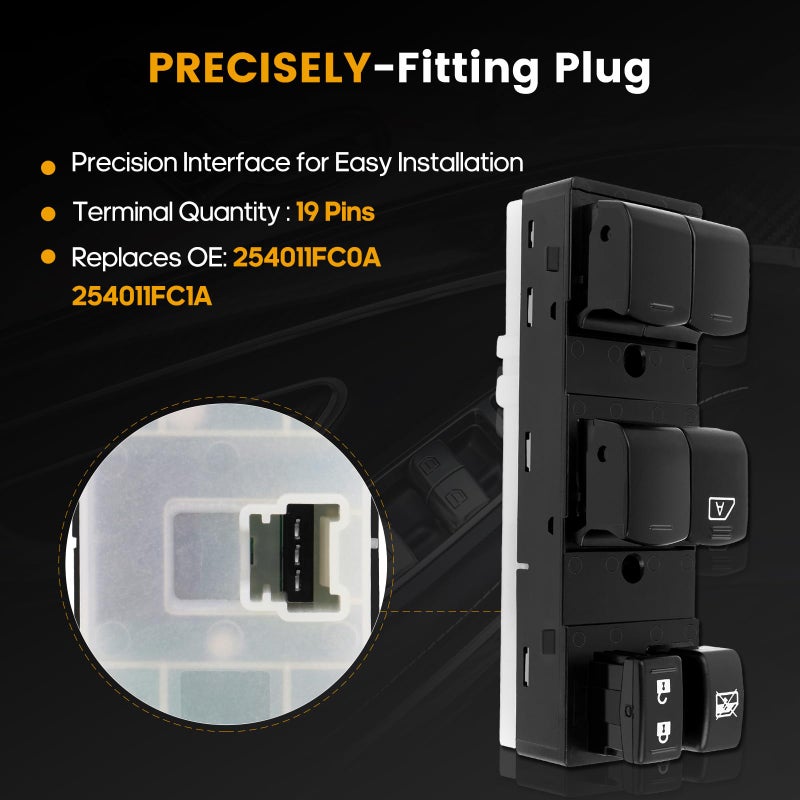 ROADFAR Window Switch Power Window Switch Driver Side fits for Nissan Cube 2009-2014 25401-1FC0A,254011FC0A, 254011FC1A - Image 5